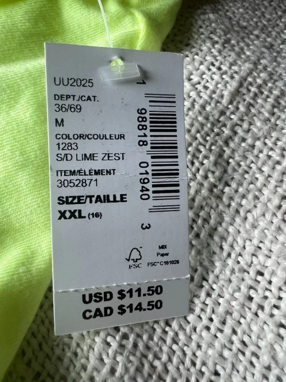 NWT, The Children's Place Girls Graphic T-Shirt – Neon Yellow – Size XXL (16)